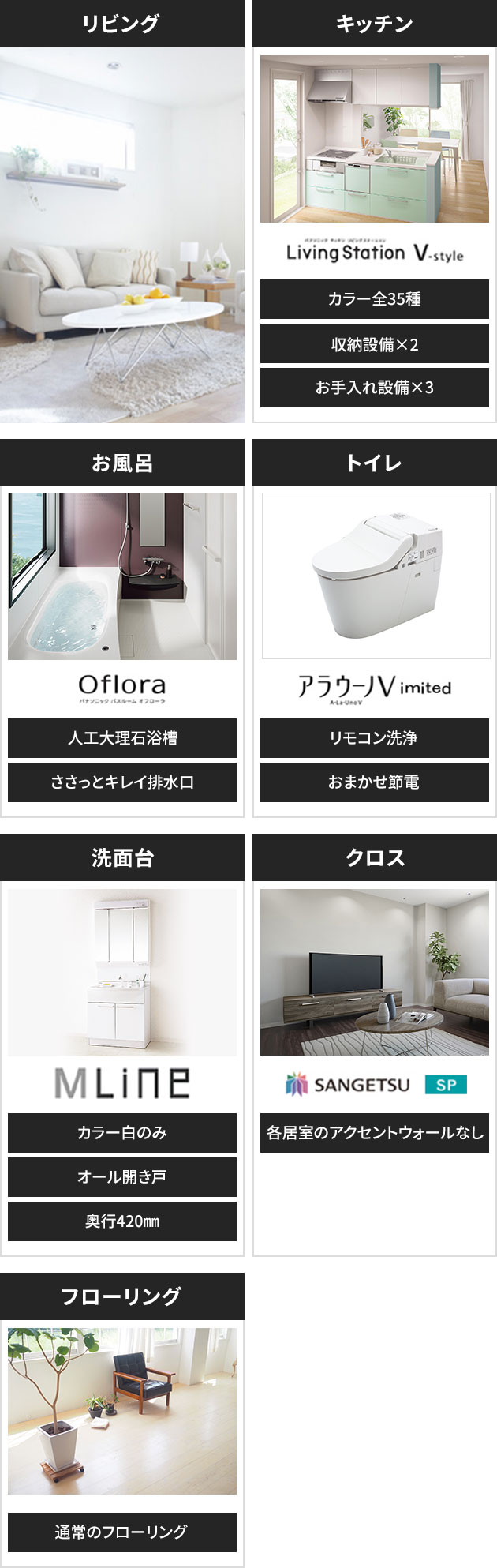 リビング キッチン お風呂 トイレ 洗面台 クロス フローリング